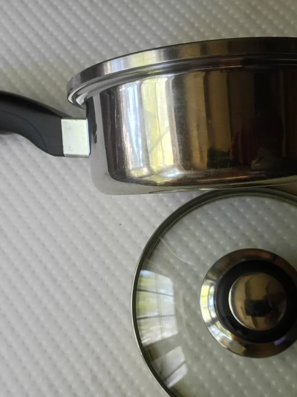 Saladmaster 18-8 Tri Clad Stainless Steel Sauce Pan Small Pot with Fitted Glass